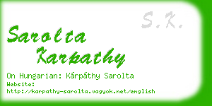 sarolta karpathy business card